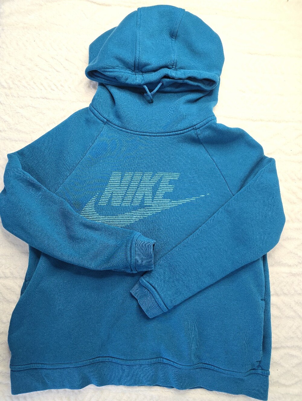 Nike Hoodie Sweatshirt Teal Green Rally Funnel Neck Pullover Logo Graphic L